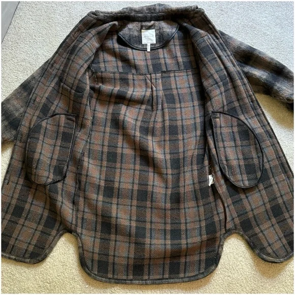 Avec Les Filles Longline Plaid Fuzzy Shacket S - Picture 8 of 16
